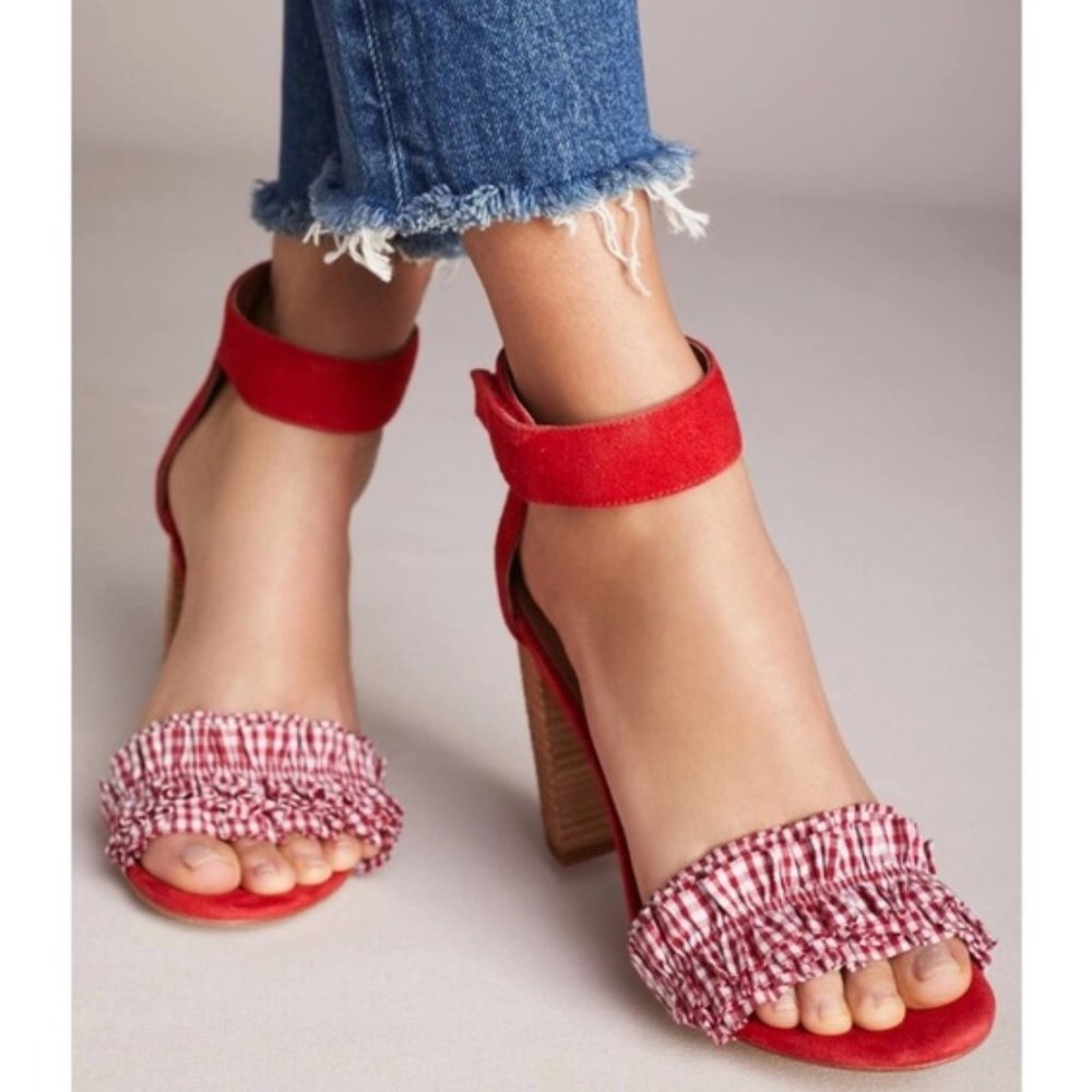 Jeffrey Campbell Red Gingham Lindsay Sandal - Picture 11 of 11